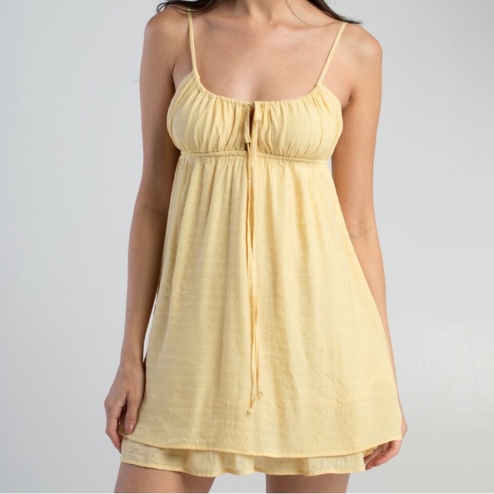 Mini Yellow Babydoll Dress